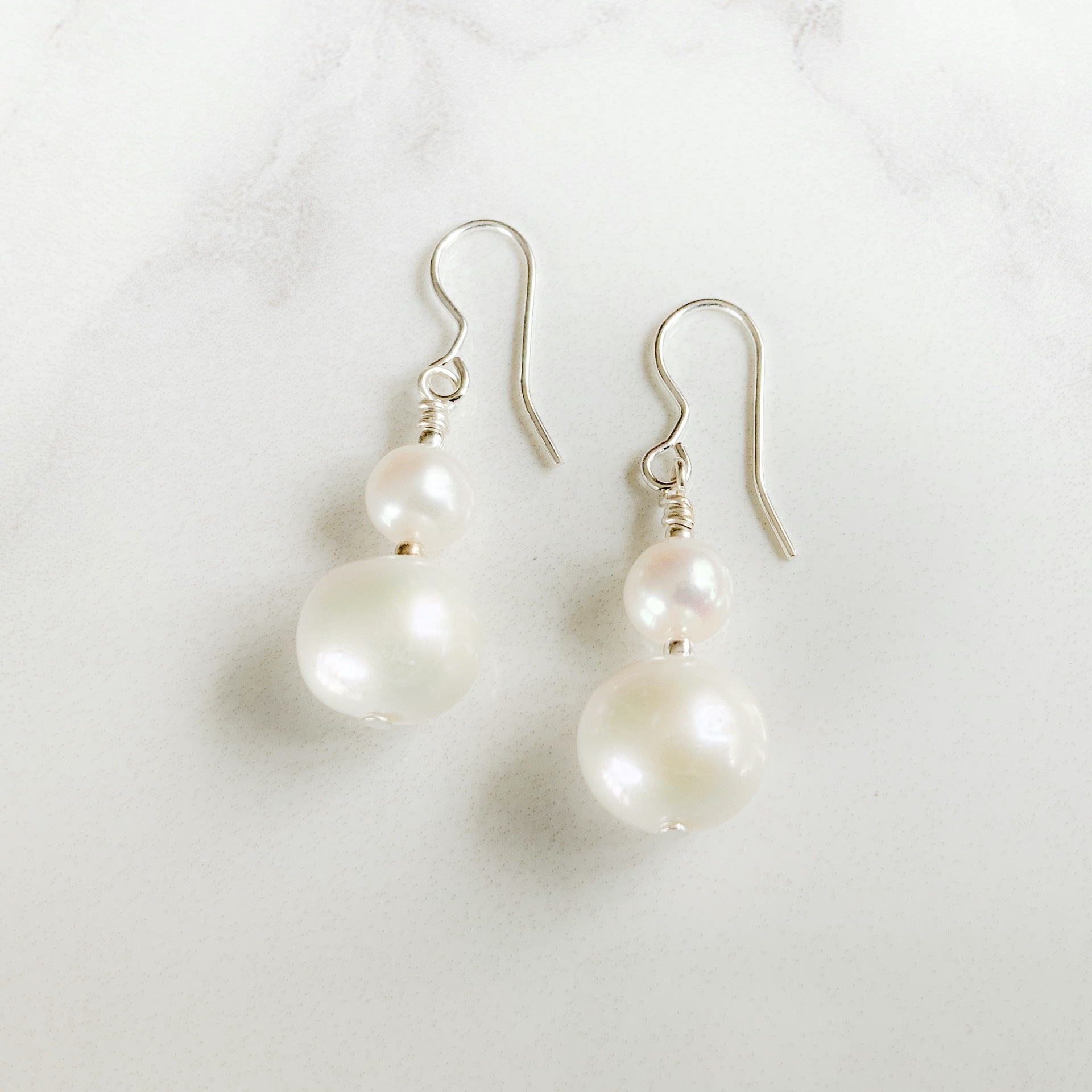 Double Drop Pearl Earrings - Earrings : Ginny D, Handmade Contemporary ...