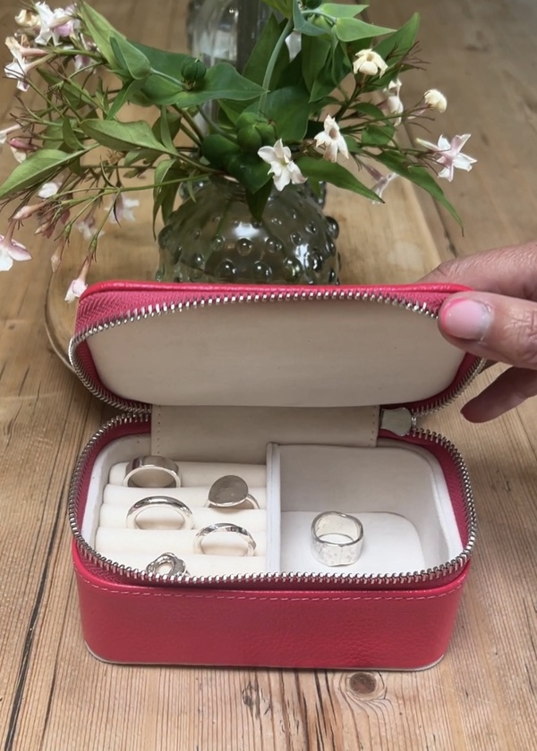 Pink Leather Jewellery Case